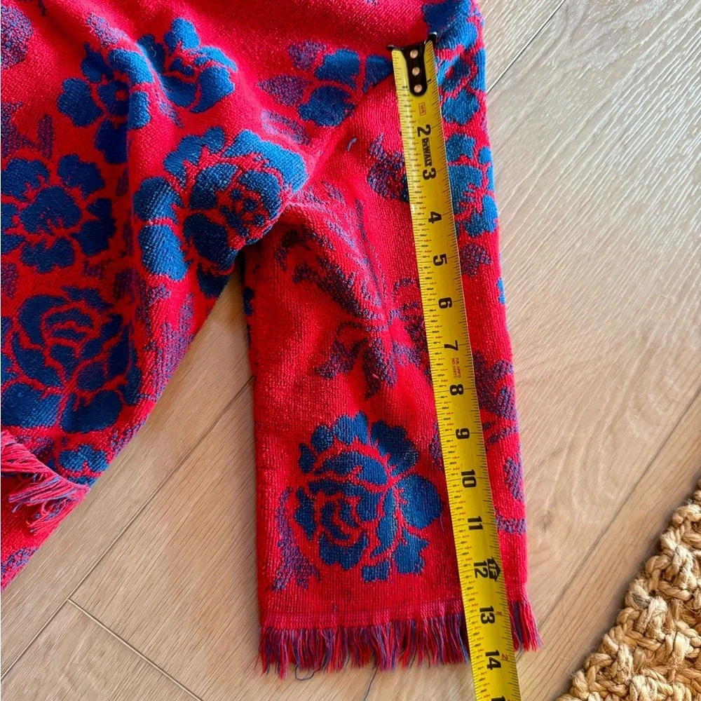 Vintage Terry Cloth Floral Patterned Jacket - Red and Blue - Picture 5 of 5